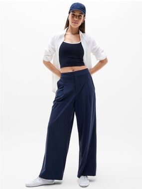 Athleta Wide-Leg High-Rise Pinnacle Trousers Navy (6)